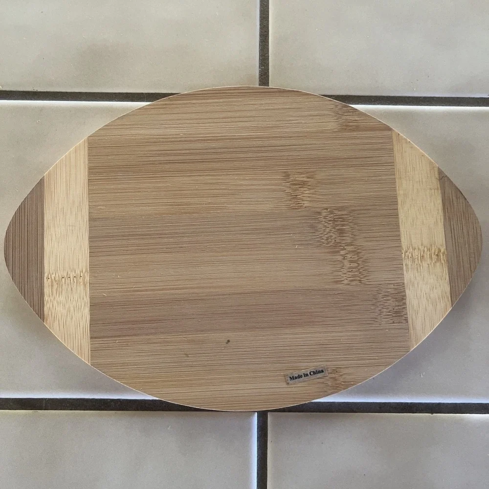 Football Shaped Charcuterie Bamboo Cutting Board Eco-Friendly 9 1/4